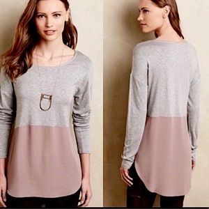 Anthropologie Meadow Rue Mela Colorblock Tunic Top